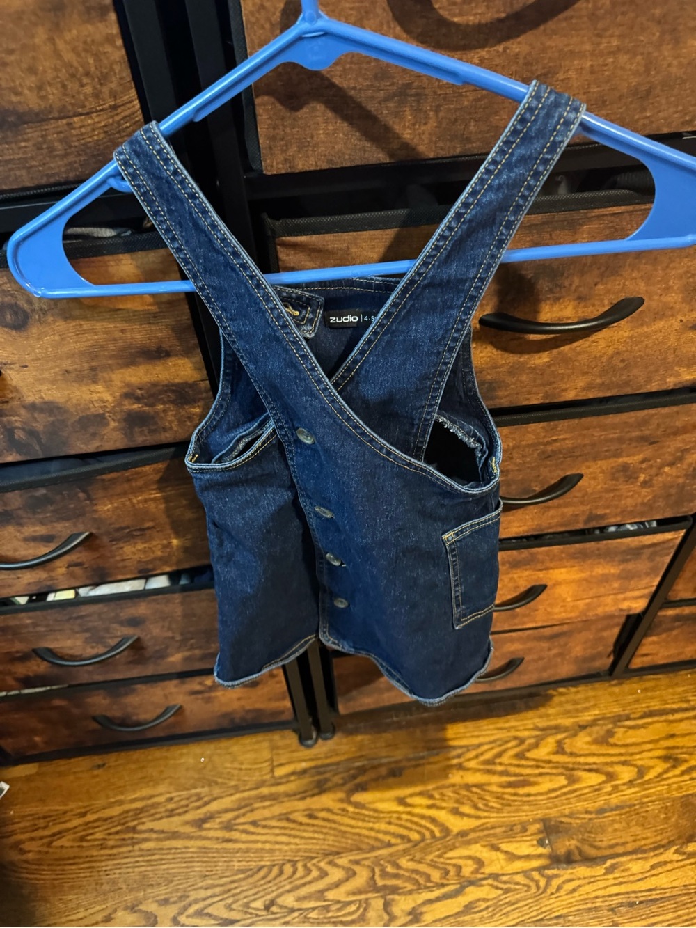 Dark Blue Denim Kids Romper - Button Front One-Piece
